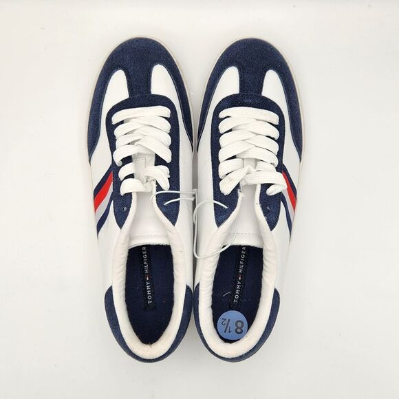 Tommy Hilfiger Latzi Sneaker Shoes White Navy Red Stripe Women's 8.5 NWOT - Picture 3 of 8